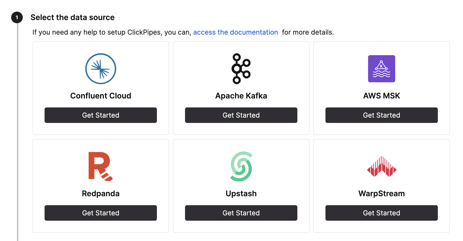 Select data source type