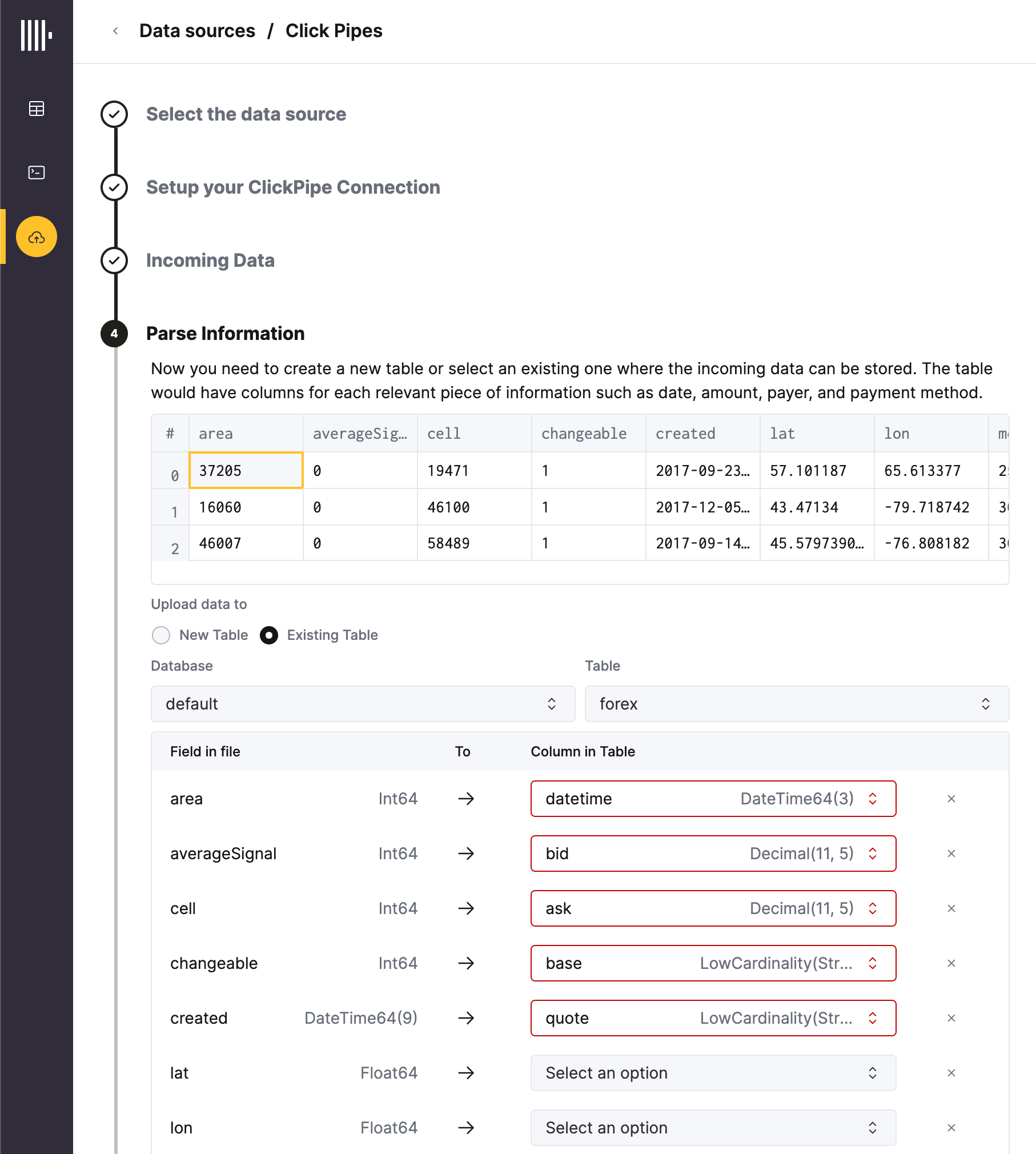 Use and existing table